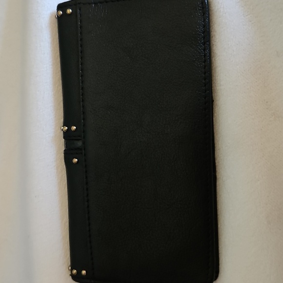 BRIGHTON Black Leather Studded Checkbook Cardholder Wallet - Picture 6 of 14
